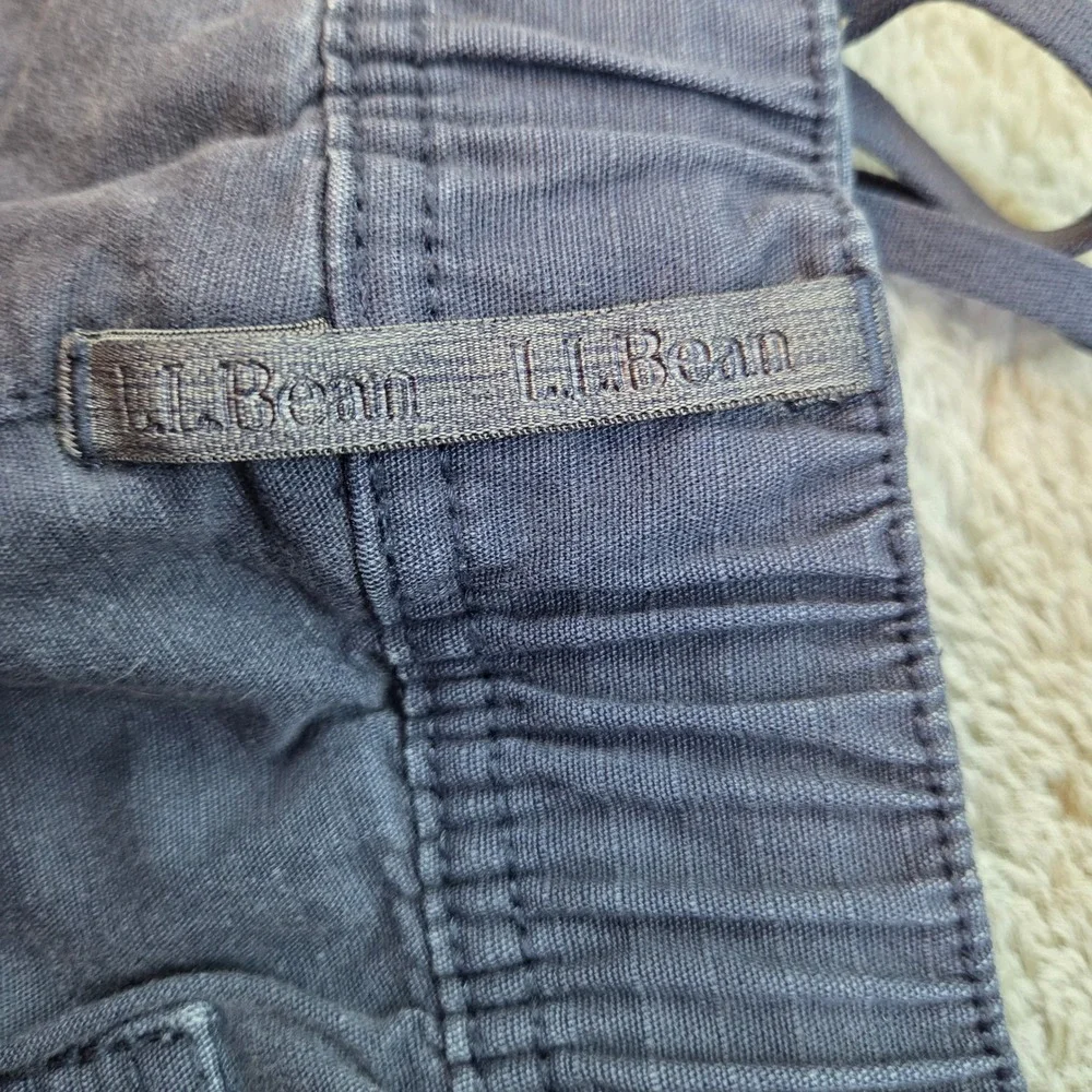 L.L.‎ Bean Cotton Fleece Lined Pants Mens XL 30 Drawstring Zip Pockets Blue